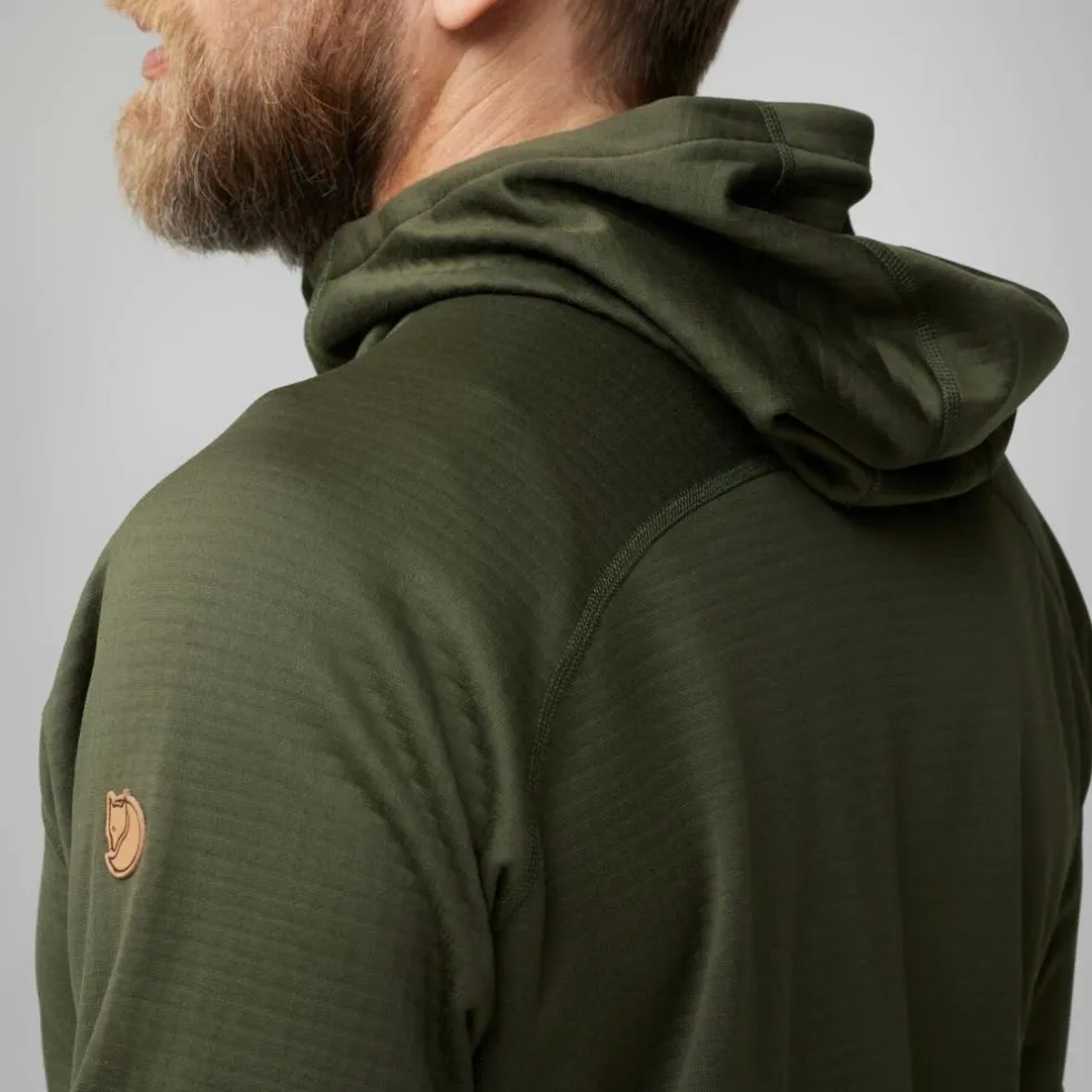 Fjällräven Abisko Grid Hoodie fleece vest heren deep forest