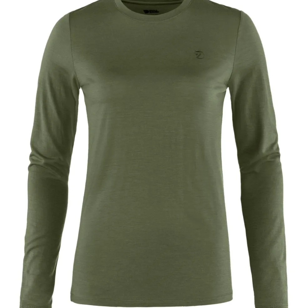 Fjällräven Abisko Wool LS shirt dames laurel green