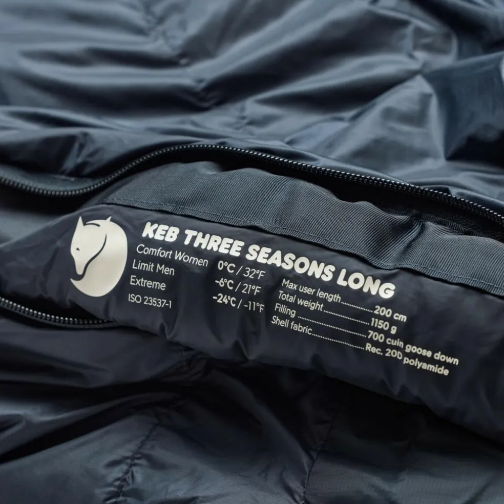 Fjällräven Keb Three Seasons Long mummy slaapzak navy
