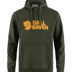 Fjällräven Logo hoodie heren deep forest