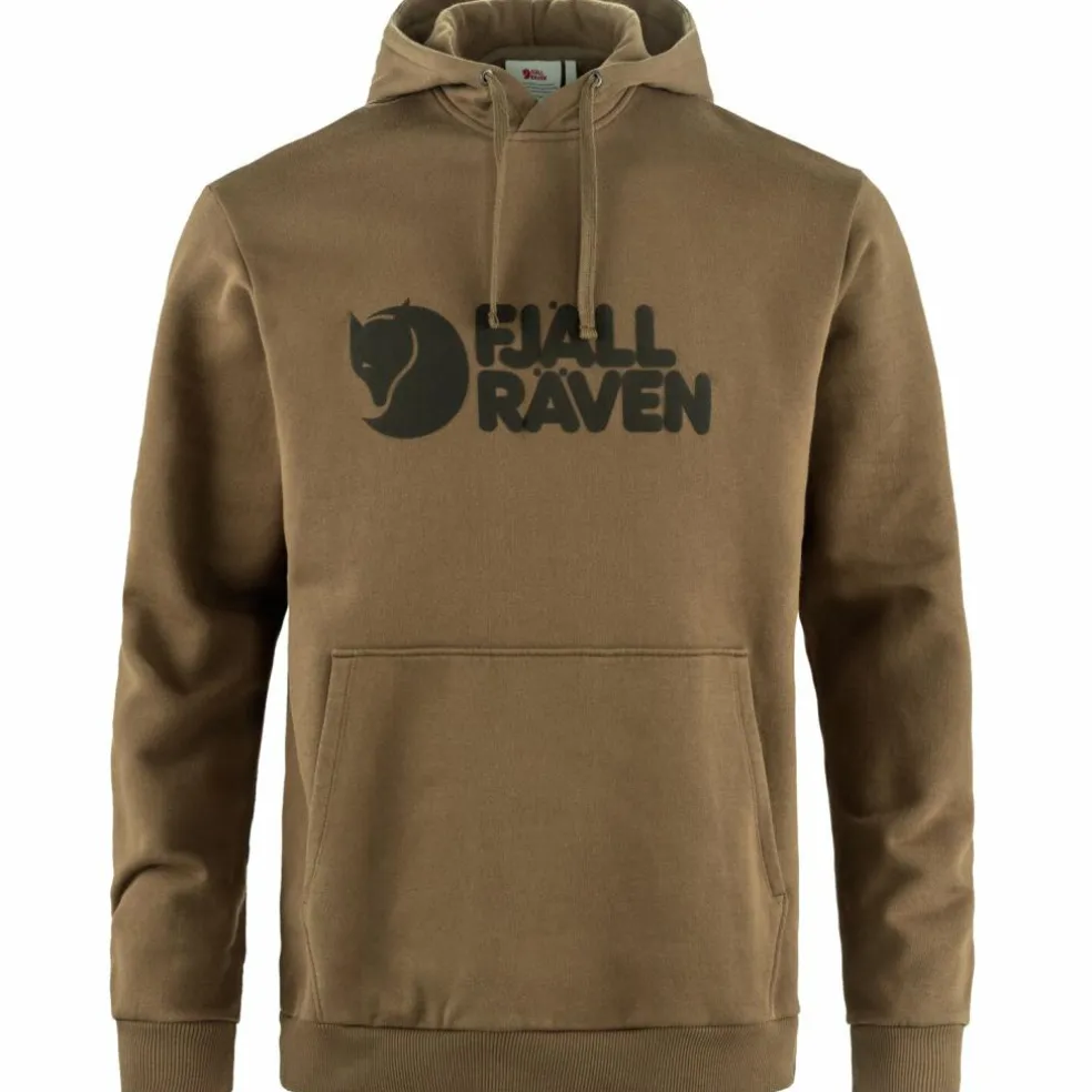 Fjällräven Logo hoodie heren wood brown