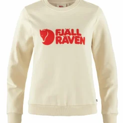 Fjällräven Logo sweater dames chalk white flame orange