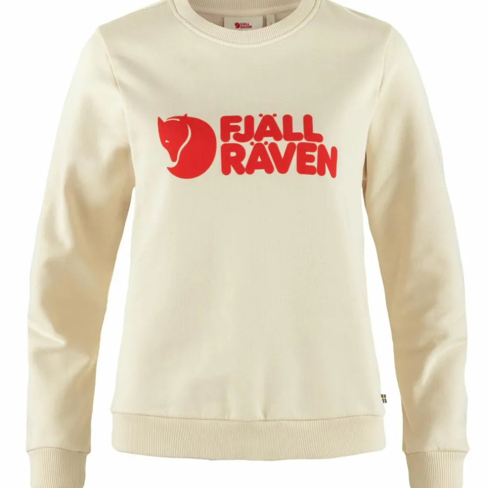 Fjällräven Logo sweater dames chalk white flame orange