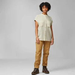 Fjällräven Ovik Hemp SS blouse dames chalk white