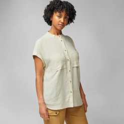 Fjällräven Ovik Hemp SS blouse dames chalk white