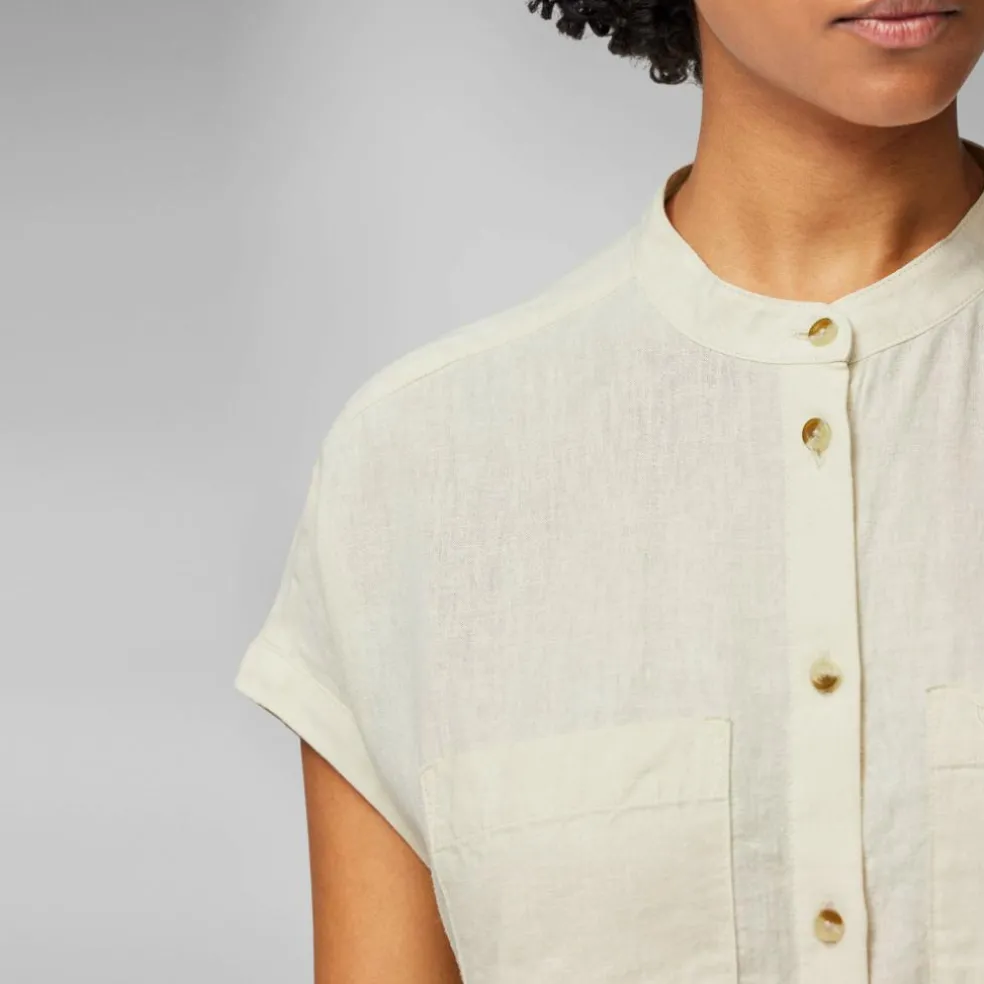 Fjällräven Ovik Hemp SS blouse dames chalk white