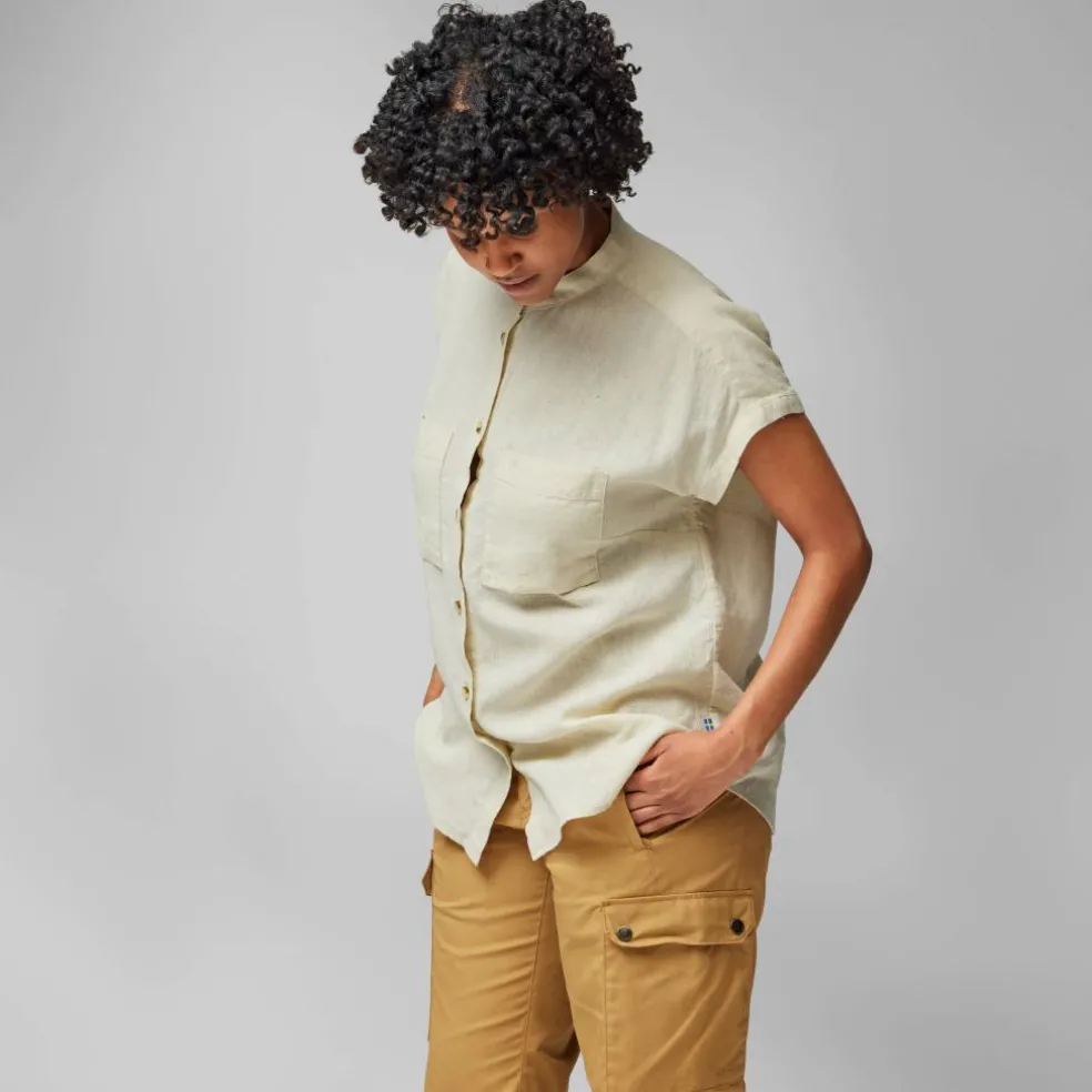 Fjällräven Ovik Hemp SS blouse dames chalk white