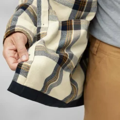 Fjällräven Singi Flannel overhemd heren chalk white dark navy