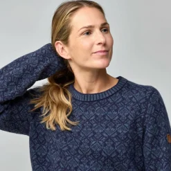 Fjällräven Snow Round Neck sweater dames dark navy