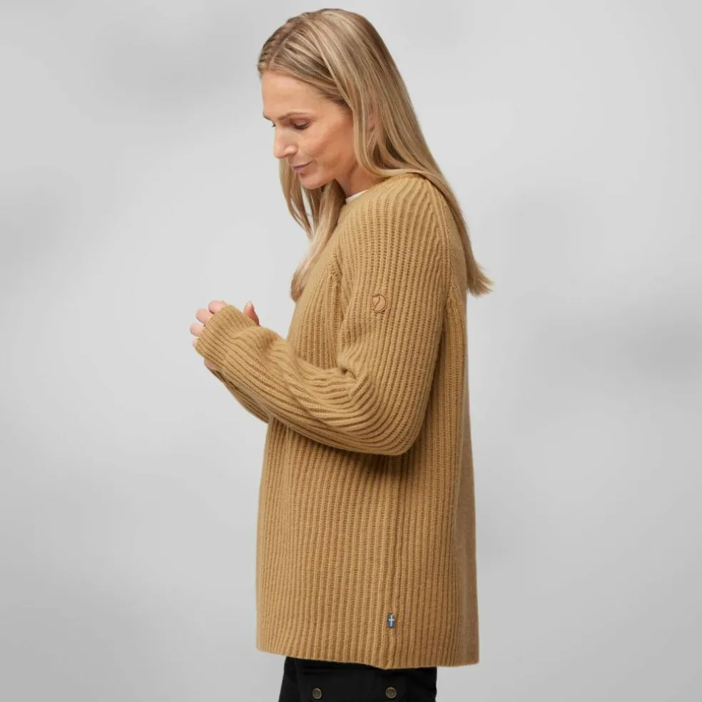 Fjällräven Övik Rib sweater dames buckwheat brown