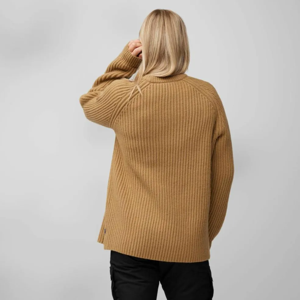 Fjällräven Övik Rib sweater dames buckwheat brown