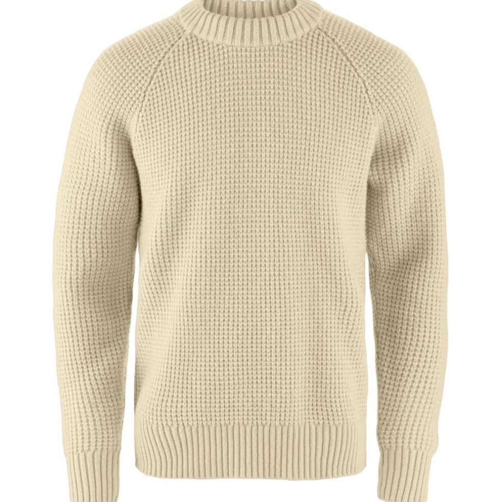 Fjällräven Övik Waffle Knit trui heren light beige