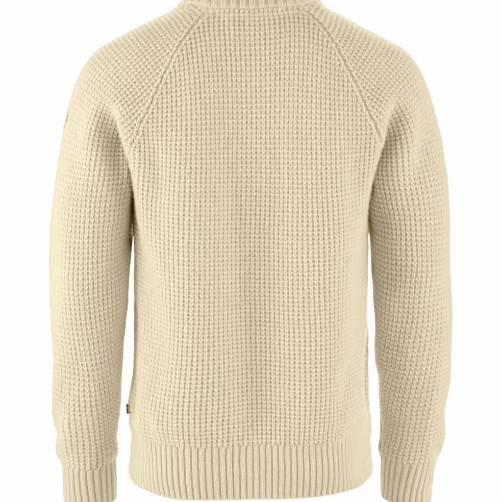 Fjällräven Övik Waffle Knit trui heren light beige