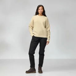 Fjällräven Övik Waffle Knit sweater dames light beige
