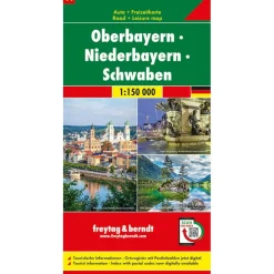 Freytag & Berndt  Oberbayern Niederbayern Schwaben vrijetijds- en  wegenkaart