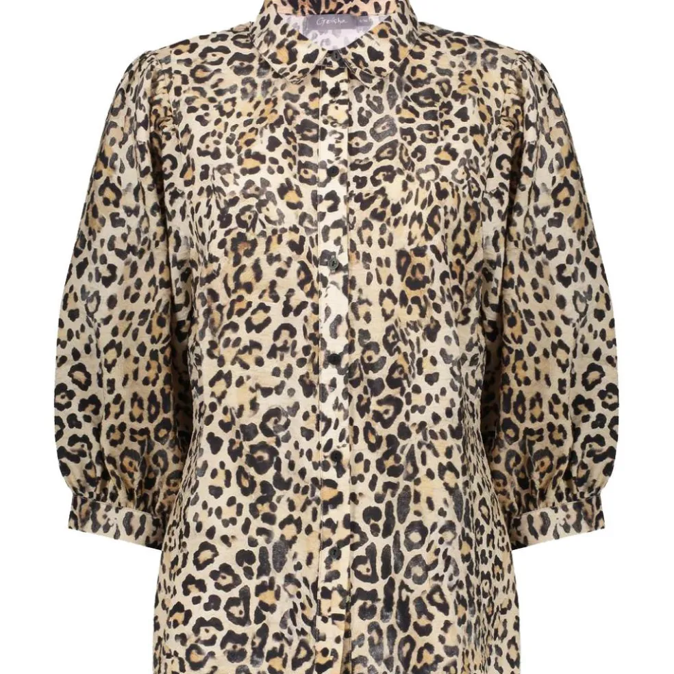 Geisha blouse dames sand black