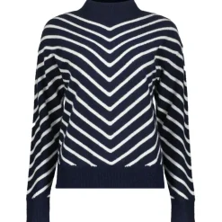 Geisha sweater dames navy off white