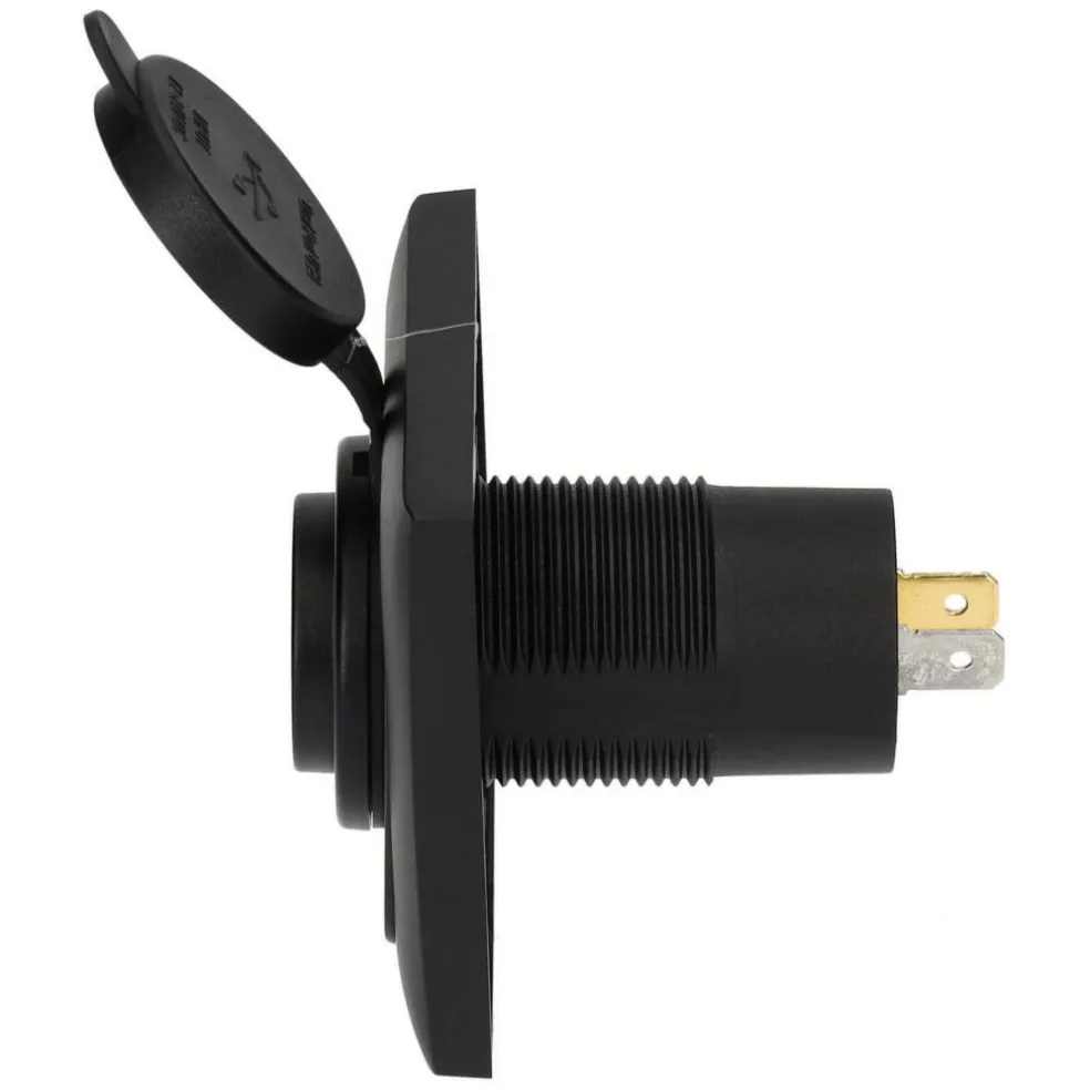 Haba C-line Power Line 2x USB-C PD 36W lader wandcontactdoos met klep black