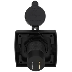 Haba C-line Power Line 2x USB-C PD 36W lader wandcontactdoos met klep black