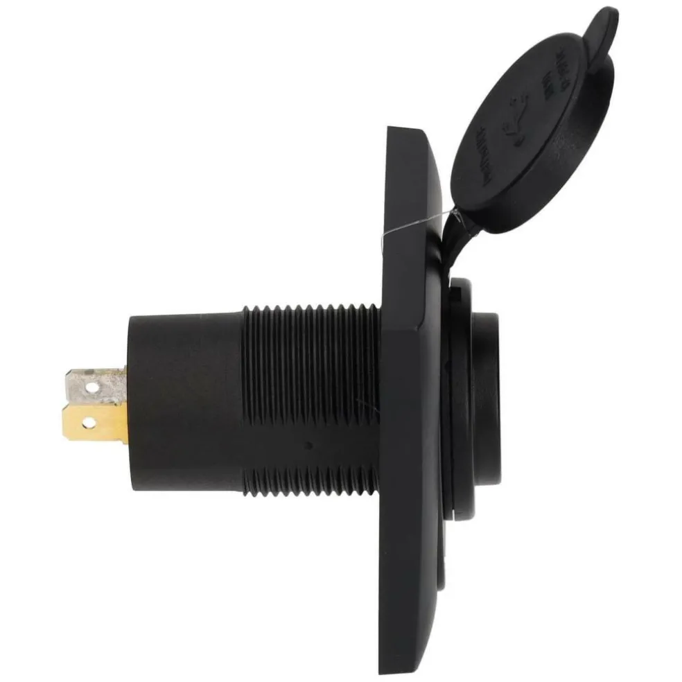 Haba C-line Power Line 2x USB-C PD 36W lader wandcontactdoos met klep black