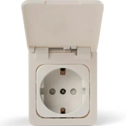 Haba C-line wandcontactdoos met klep wit