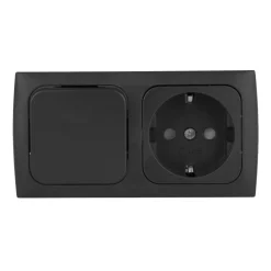 Haba C-line wandcontactdoos met schakelaar zwart