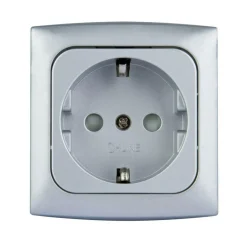 Haba C-line wandcontactdoos zilver