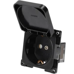 Haba C-Line wandcontactdoos met klep black