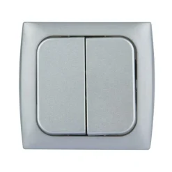 Haba C-line wipschakelaar dubbel zilver