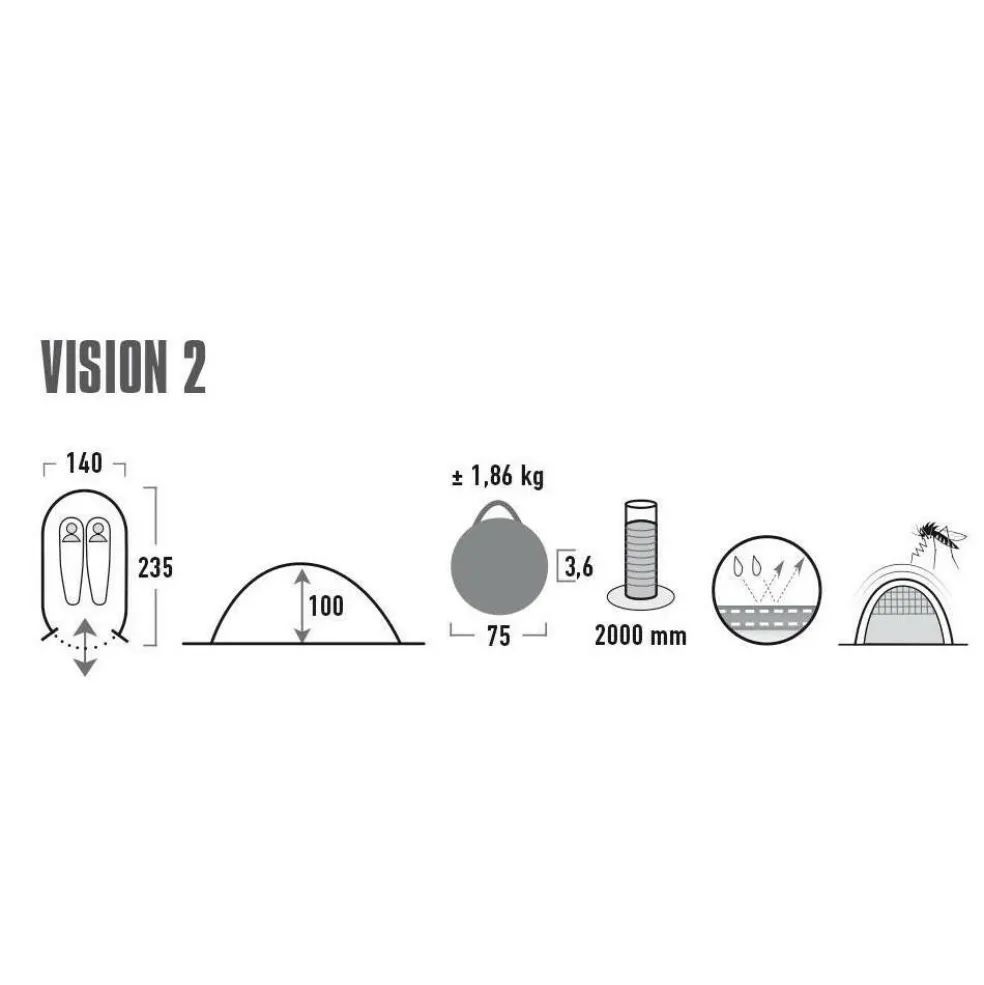 High Peak Vision 2 pop up tent black