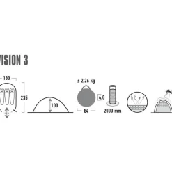 High Peak Vision 3 pop up tent black