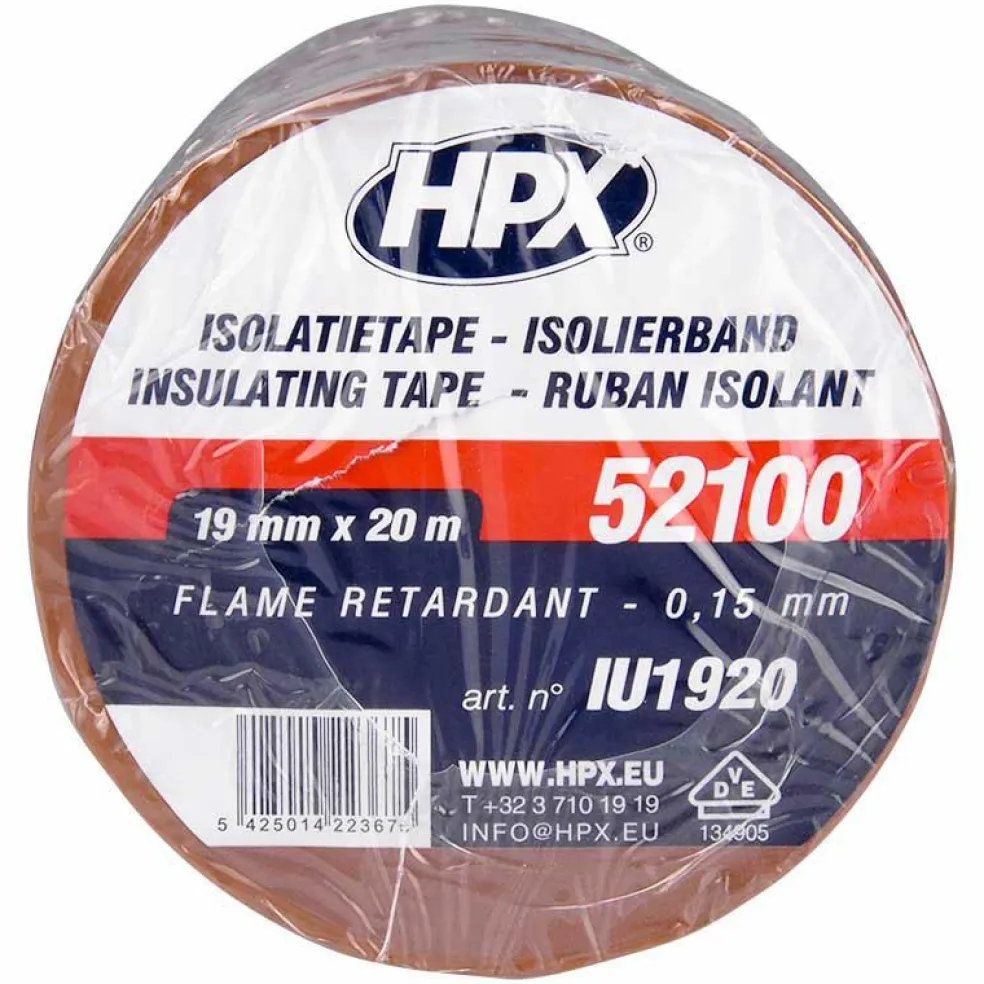 HPX 52100 isolatietape bruin 19 mm x 20 meter