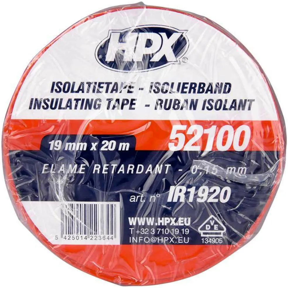 HPX 52100 isolatietape rood 19 mm x 20 meter