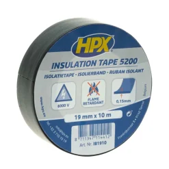 HPX 5200 isolatietape zwart 19 mm x 10 meter