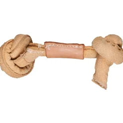 HuggleHounds Huggle-Hide Natural Leather Knotted Bone Large hondenspeelgoed