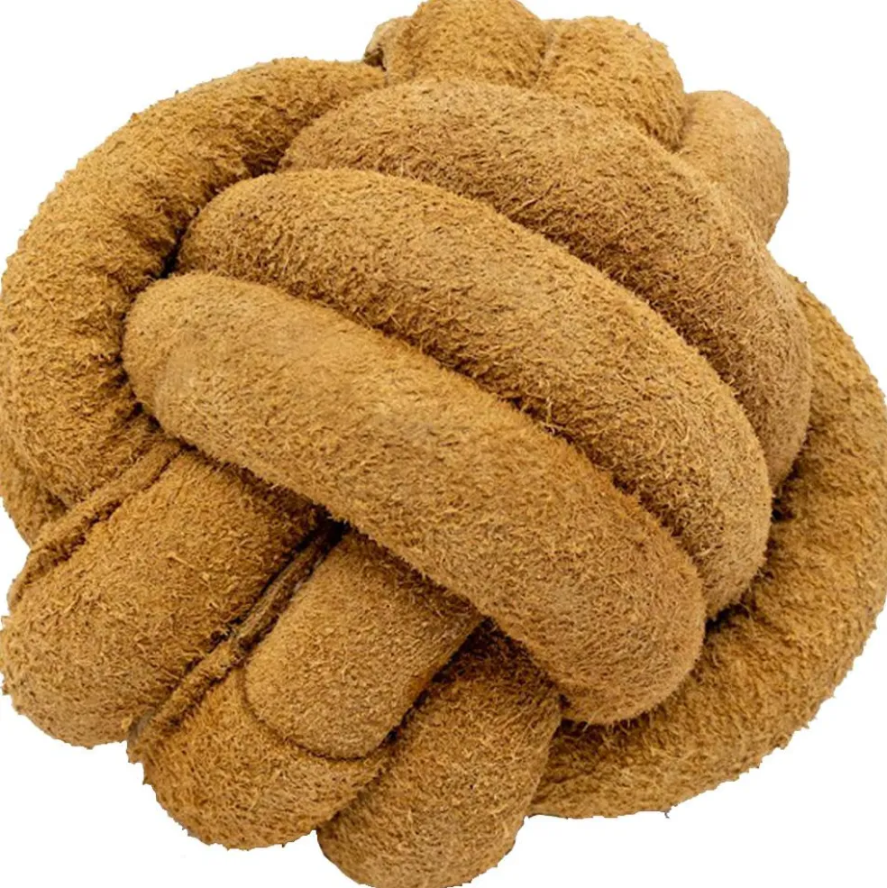 HuggleHounds Huggle-Hide Natural Leather Ball Large hondenspeelgoed