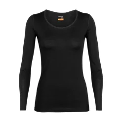 Icebreaker 200 Oasis LS lage ronde hals thermoshirt dames black