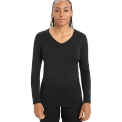Icebreaker 200 Oasis LS v-hals thermoshirt dames black