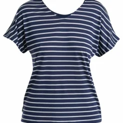 Icebreaker Drayden Reversible Stripe shirt dames midnight navy snow