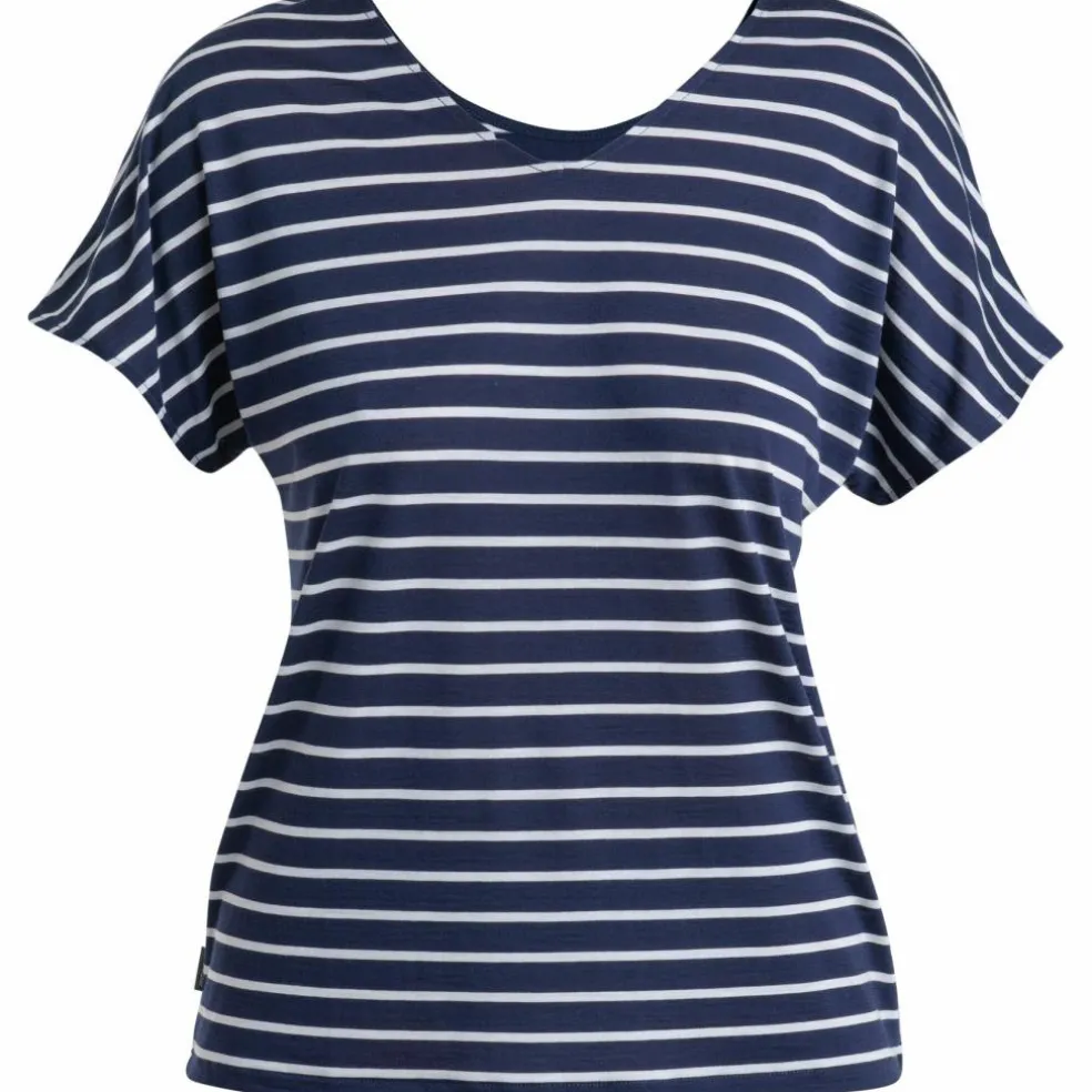 Icebreaker Drayden Reversible Stripe shirt dames midnight navy snow