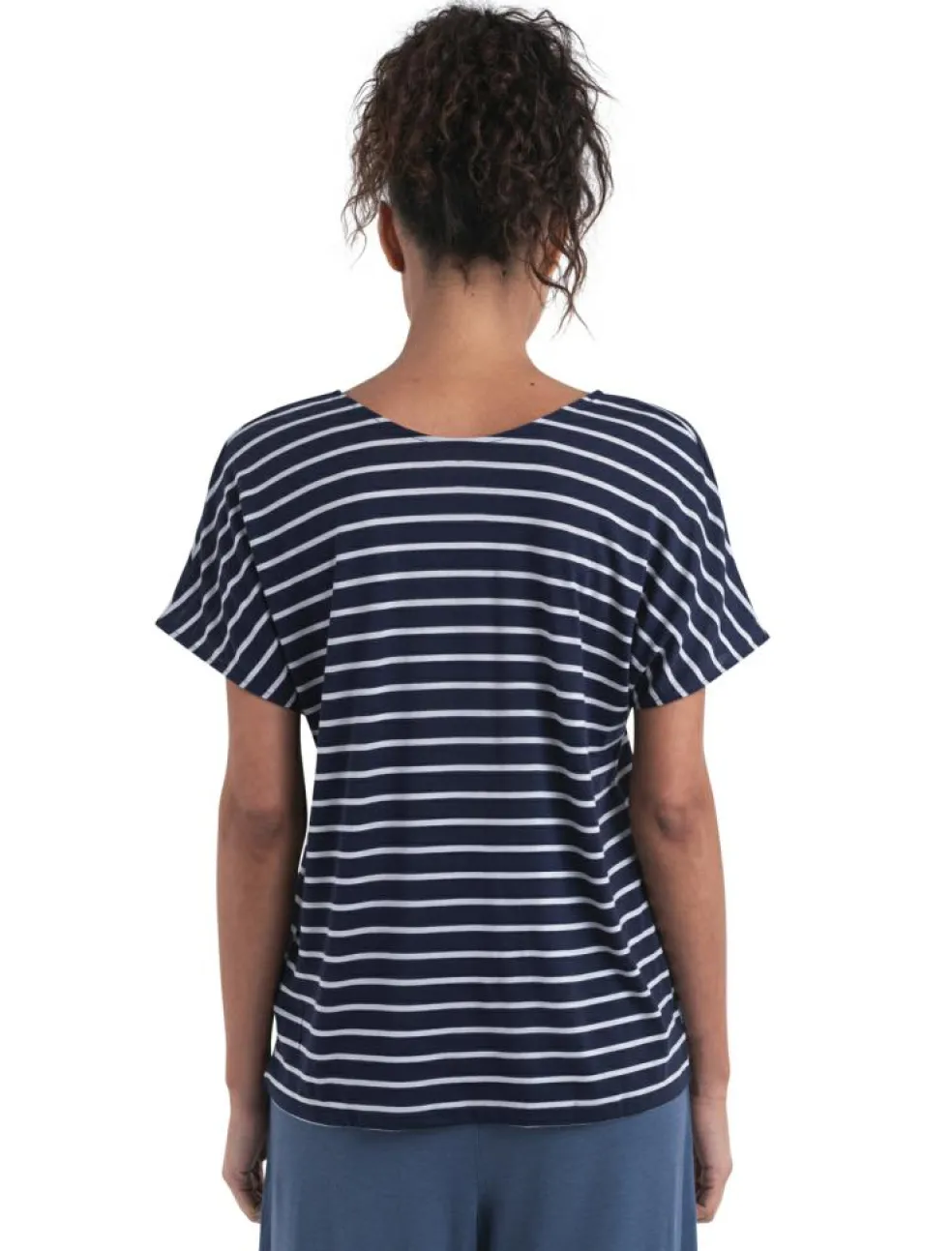 Icebreaker Drayden Reversible Stripe shirt dames midnight navy snow
