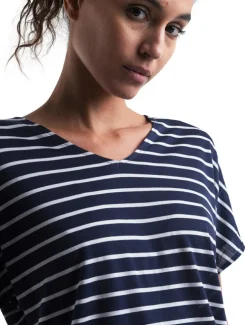 Icebreaker Drayden Reversible Stripe shirt dames midnight navy snow