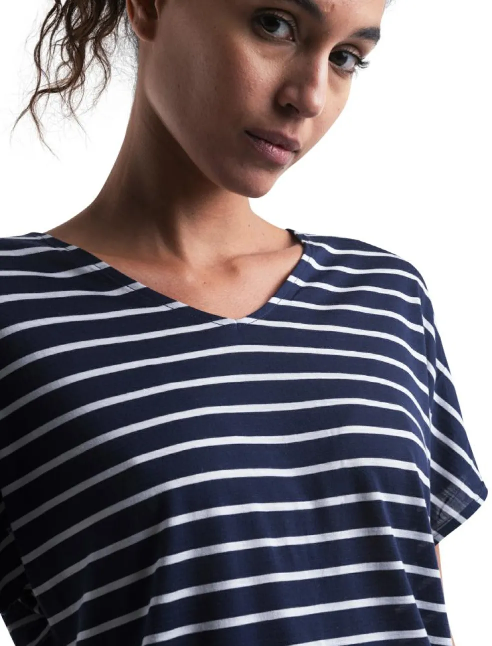 Icebreaker Drayden Reversible Stripe shirt dames midnight navy snow