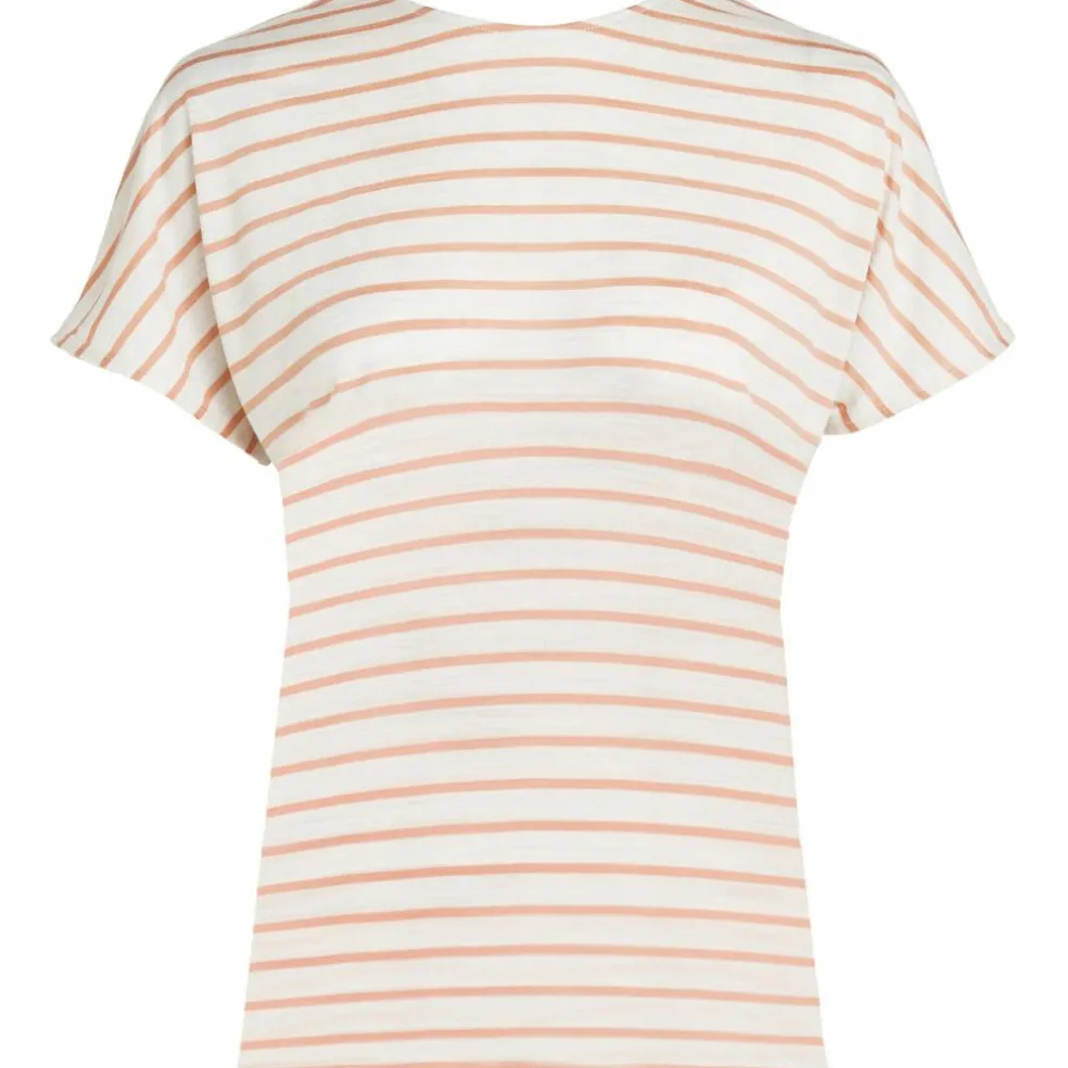 Icebreaker Drayden Reversible Stripe shirt dames ecru heather desert sand
