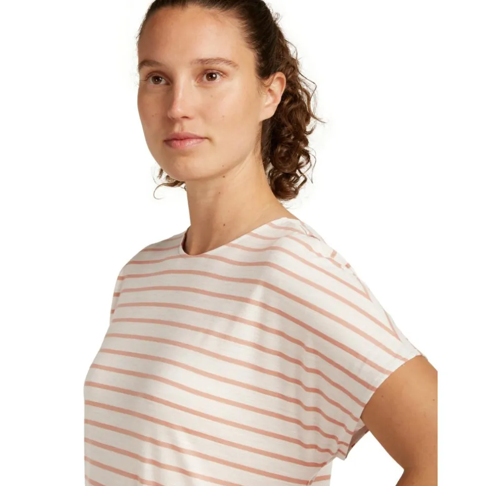 Icebreaker Drayden Reversible Stripe shirt dames ecru heather desert sand