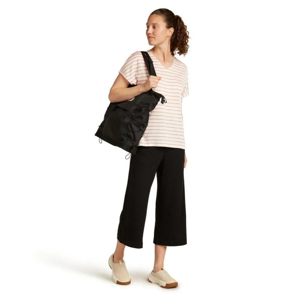 Icebreaker Drayden Reversible Stripe shirt dames ecru heather desert sand