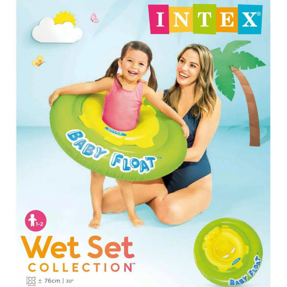 Intex Baby drijfstoel 1 tot 2 jaar green yellow