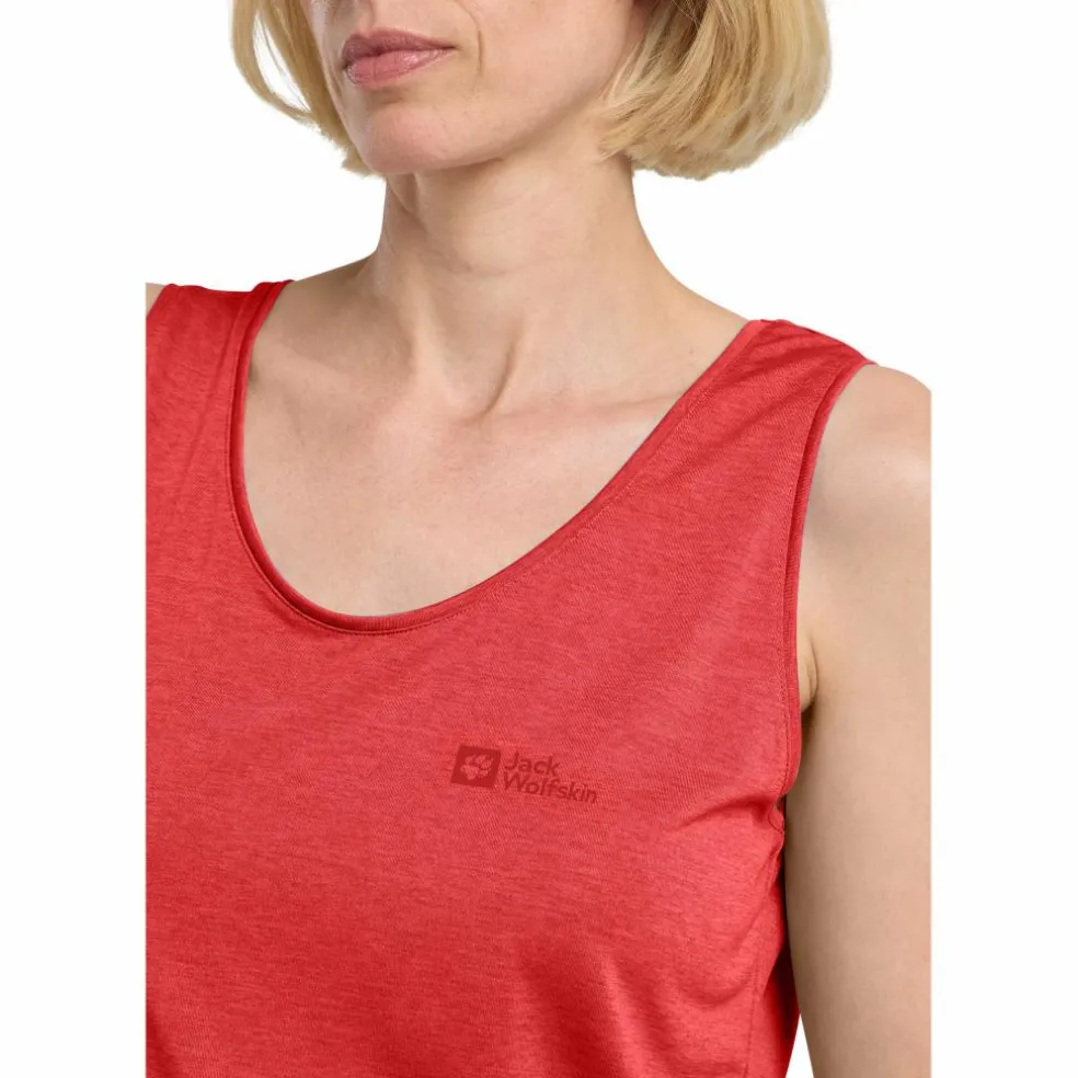 Jack Wolfskin Crosstrail tanktop dames vibrant red
