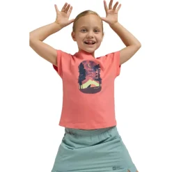 Jack Wolfskin  Graphic shirt junior sunset coral