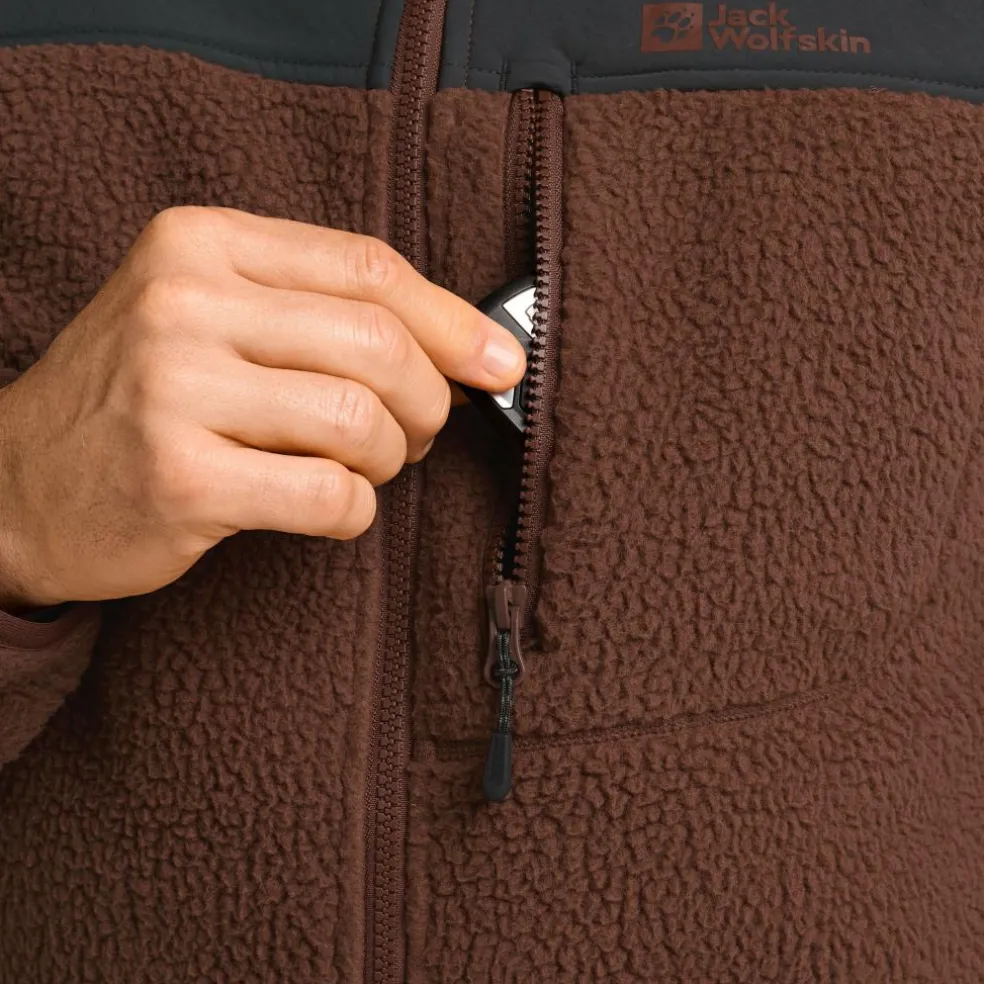 Jack Wolfskin Kammweg Pile Fleece vest heren hot choc